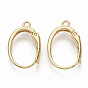 Brass Leverback Earring Findings, Nickel Free, Real 18K Gold Plated, with Loop