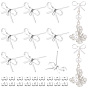 14Pcs Brass Stud Earring Findings, with Loop, Bowknot, Nickel Free, 14Pcs Brass Friction Ear Nuts