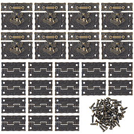 8Наборы деревянных защелок для замков ящиков, с 16комплектами соединителей для петель и ящиков шкафов из цинкового сплава