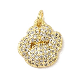 Подвески из латуни с покрытием из прозрачного кубического циркония, без кадмия и без свинца, долговечный, отпечаток лапы, с целью перехода в кольце