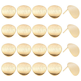 20 шт. фурнитура для сережек-гвоздиков из гальванизированной латуни, с петлей, долговечный, без никеля , плоско-круглые