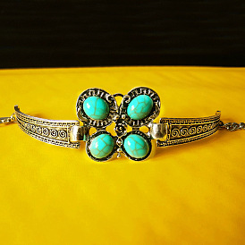 Bohemian Ethnic Turquoise Butterfly Bracelet - Vintage, European and American Fashion.