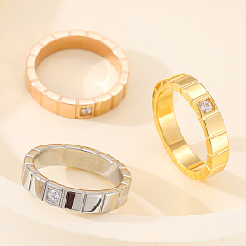 304 Кольца из нержавеющей стали и кубического циркония, квадратный