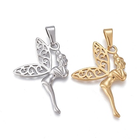 304 Stainless Steel Pendants, Fairy