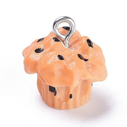 Подвески из смолы, имитация еды, с платиновым железом винт с проушиной, торт