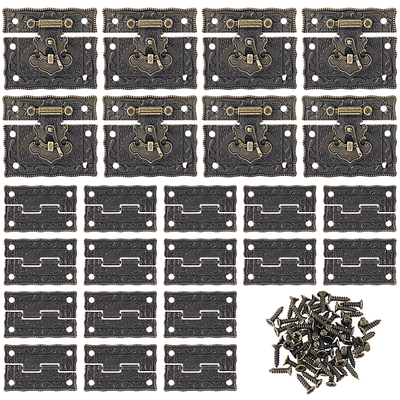 8Наборы деревянных защелок для замков ящиков, с 16комплектами соединителей для петель и ящиков шкафов из цинкового сплава