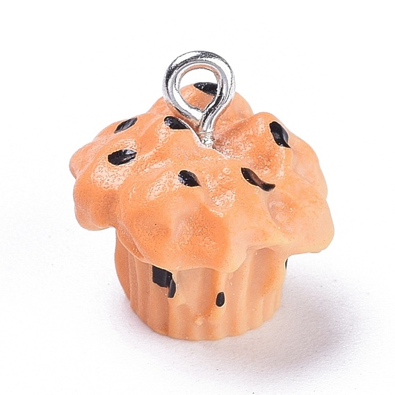 Подвески из смолы, имитация еды, с платиновым железом винт с проушиной, торт