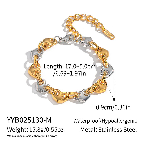 304 Браслеты из нержавеющей стали в форме сердца и свиного носа для женщин