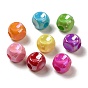 Plating Opaque Acrylic  Beads, AB Color, Cube