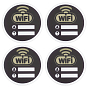 4шт. самоклеящиеся акриловые таблички с паролем Wi-Fi и названием сети для общего пользования, плоско-круглые