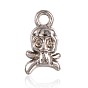 Skull CCB Plastic Pendants, 17x10x3mm, Hole: 2.5mm