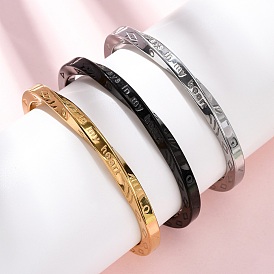 Всегда в моем сердце 304 браслеты-манжеты из нержавеющей стали для женщин, скрученный