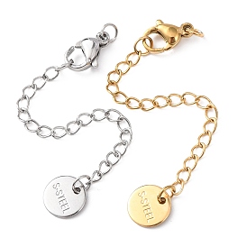 304 Удлинитель цепочки из нержавеющей стали с плоскими круглыми подвесками