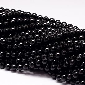 Naturelles tourmaline noire brins de perles, AA grade, ronde