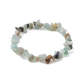 Gemstone Chip Beaded Stretch Bracelets for Women Men