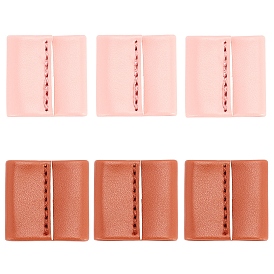 CHGCRAFT 6 Pcs 2 Colors PU Leather String Slide String Keeper, for Bucket Bag, Square