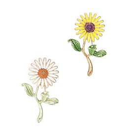 Fashionable Sunflower Enamel Pins, Alloy Brooch Clothing Accessory