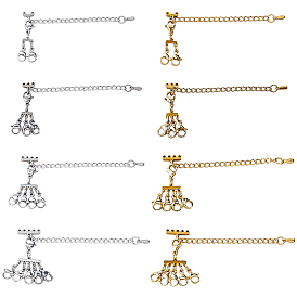 8шт 2 цвета 304 застежки-карабины из нержавеющей стали, со звеньями с 3-стойкой и 6-отверстием