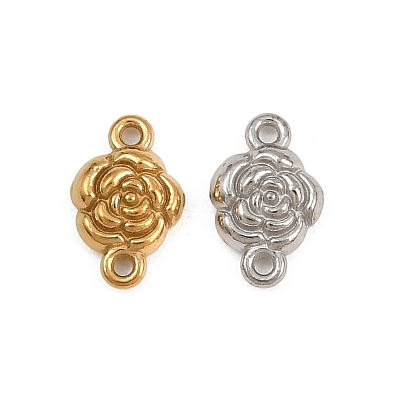 304 Stainless Steel Connector Charms, Rose Flower Links