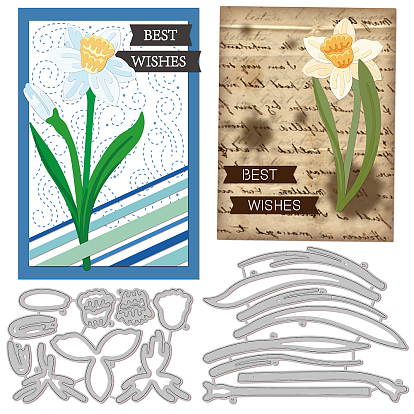 Углеродистая сталь разрезает трафареты, для diy scrapbooking, Фотоальбом, декоративная бумага для тиснения, цвет нержавеющей стали, нарцисс узор