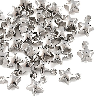 SHEGRACE Brass Star Charms, Cadmium Free & Nickel Free & Lead Free