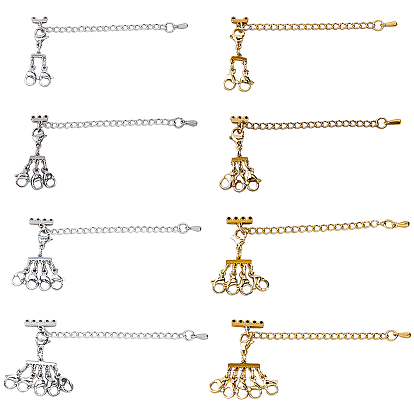 8шт 2 цвета 304 застежки-карабины из нержавеющей стали, со звеньями с 3-стойкой и 6-отверстием