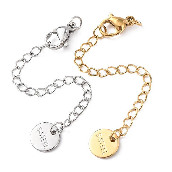 304 Удлинитель цепочки из нержавеющей стали с плоскими круглыми подвесками