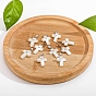 Natural White Shell Pendants, Cross Charms with Platinum Plated Metal Snap on Bails