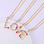Ожерелья с подвесками-инициалами из латуни и разноцветными кубическими цирконами для женщин, золотые