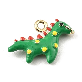 Alloy Enamel Pendants, Golden, Dinosaur Charm