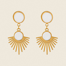 Веер 304 серьги-подвески из нержавеющей стали