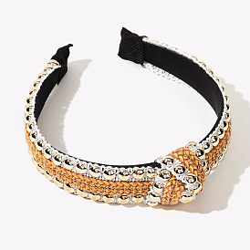 Fashionable Raffia Woven Wide Headband - Colorful, Face-Enhancing, Height-Increasing Hair Accessory.