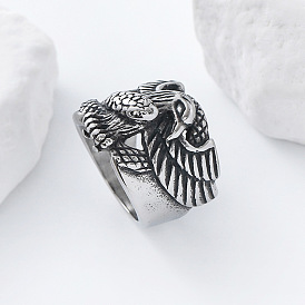 304 Кольца из нержавеющей стали в виде змеи с орлом для мужчин
