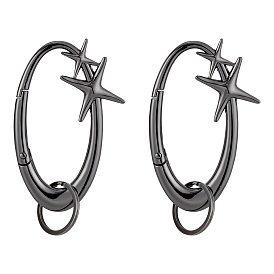 2шт. сплав пружинных затворных колец, овальные со звездой