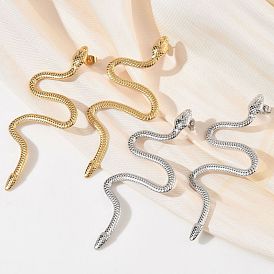 304 серьги-гвоздики из нержавеющей стали для женщин, змея