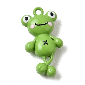 Baking Paint Alloy Pendants, Frog Charms