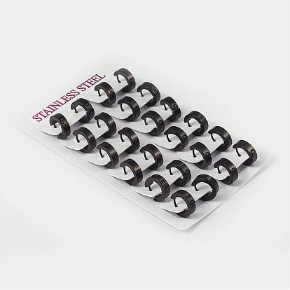 Удивительный дизайн 304 из нержавеющей стали серьги обруча, гипоаллергенные серьги, 13.5x13x4 мм, штифты : 1 мм