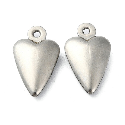 Pendentifs en acier inoxydable, charmes de coeur
