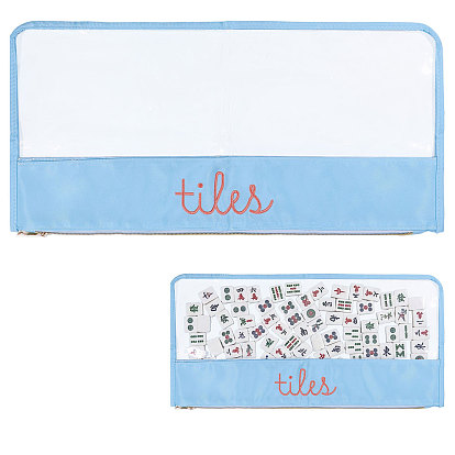 Grands sacs de rangement zippés en cuir PU brodé, rectangle