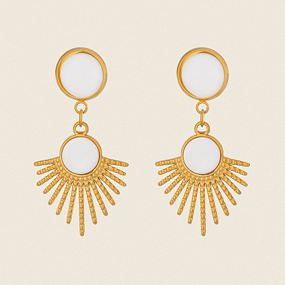 Веер 304 серьги-подвески из нержавеющей стали