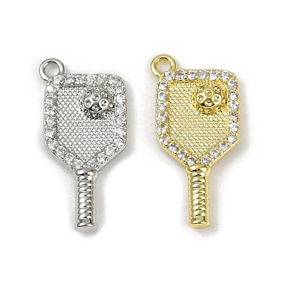 Латунные микро проложить кубического циркония подвески, долговечный, без кадмия и без свинца, стойки покрытие, ракетка с мячом