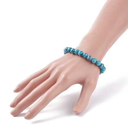 Natural Labradorite Round Beaded Stretch Bracelet, Gemstone Jewelry for Women