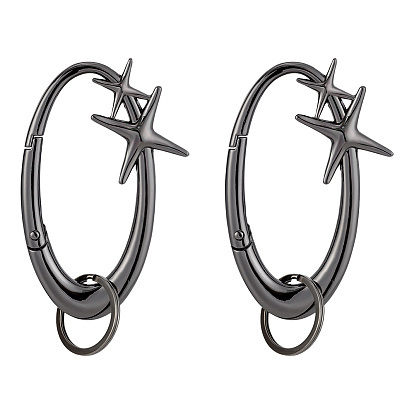 2шт. сплав пружинных затворных колец, овальные со звездой