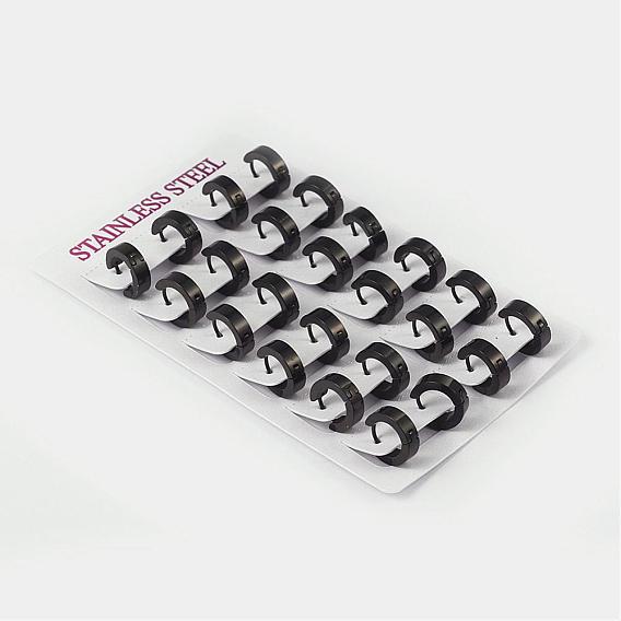 Удивительный дизайн 304 из нержавеющей стали серьги обруча, гипоаллергенные серьги, 13.5x13x4 мм, штифты : 1 мм