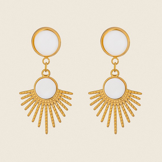 Веер 304 серьги-подвески из нержавеющей стали