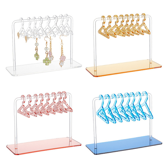 4 комплекты 4 цветные акриловые подставки для серег, органайзер для сережек в форме вешалки с 8 мини-вешалками