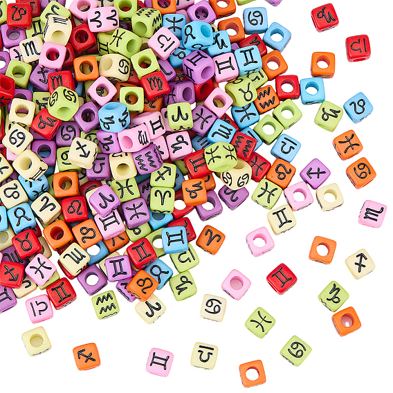 300 непрозрачные акриловые бусины, куб с созвездием