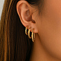 Текстурированные 201 серьги-кольца из нержавеющей стали для женщин, круглые