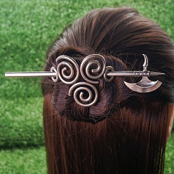 Antik silber Wikinger Haarstab Haarnadel, Damen Retro Haar Accessoire, Rosenschwert-Haarstäbe