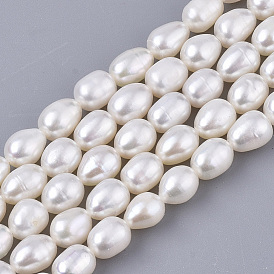  Natural Cultured Freshwater Pearl Beads Strands, Rice